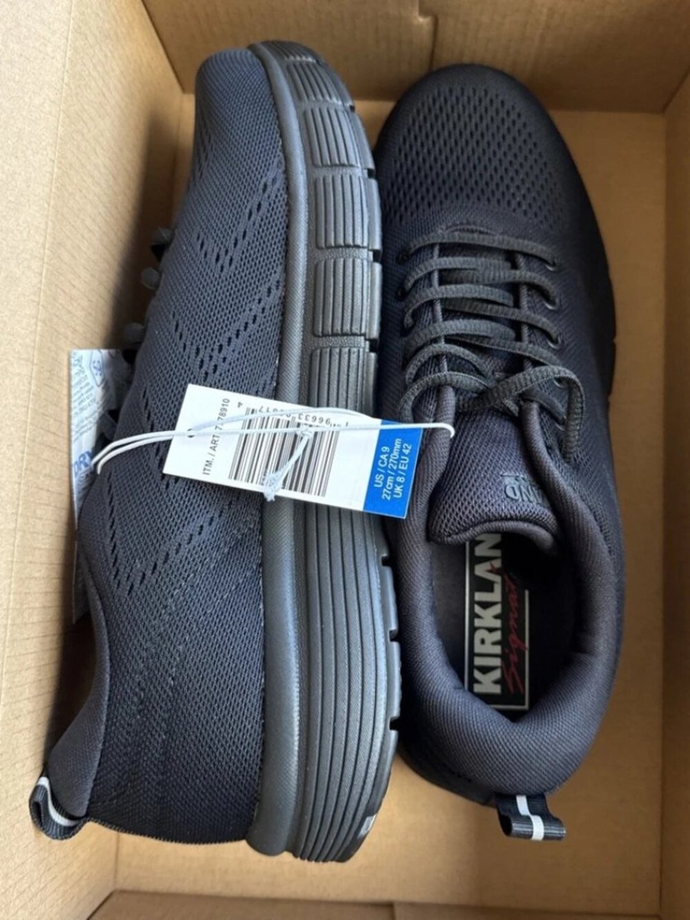 Kirkland Signature Comfort Walker Sneaker Men Black Size 9